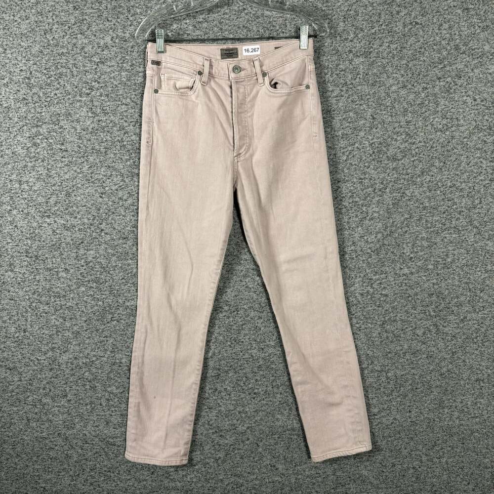 Citizens Of Humanity Size 26 Pink Denim Olivia High Rise Slim Ankle Jeans